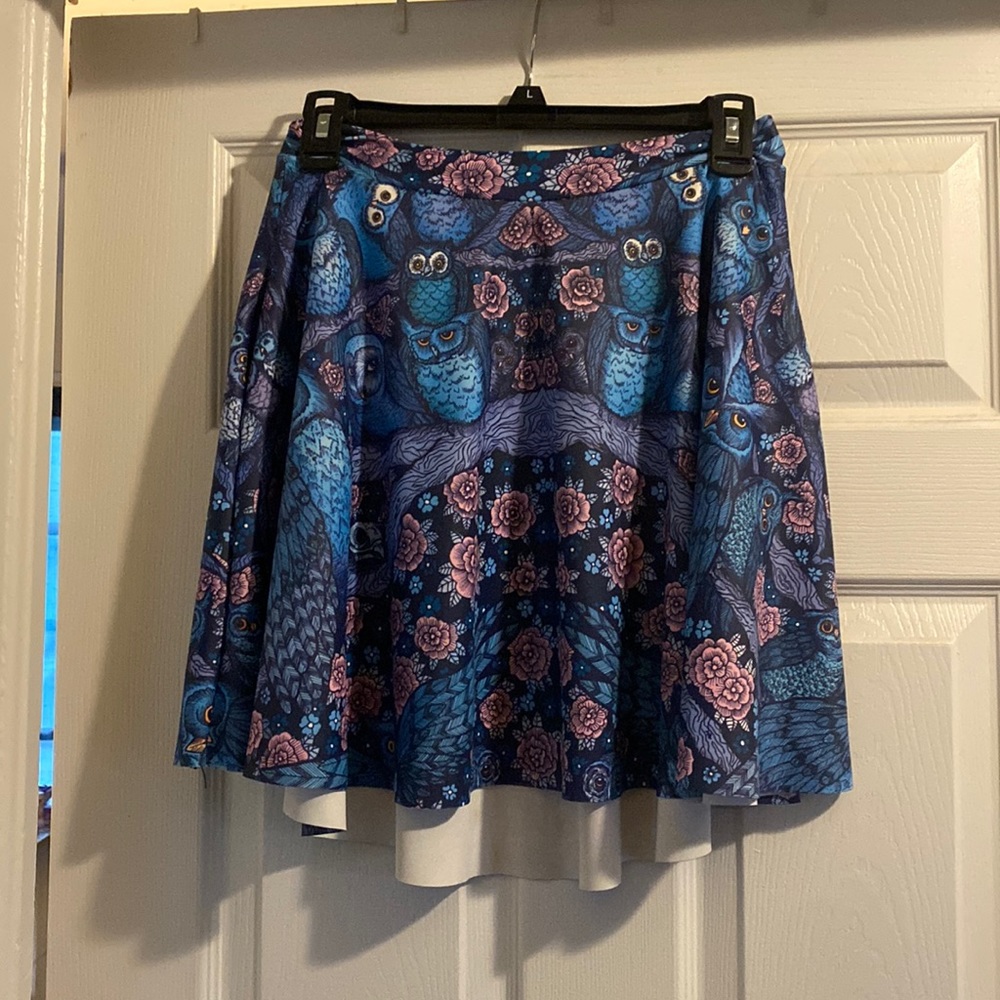 Midnight Owl Skater Skirt with POCKETS Blackmilk Clothing